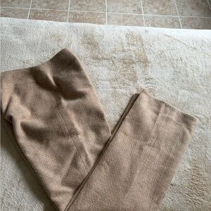 CHANEL Camel Wool-Blend Trousers